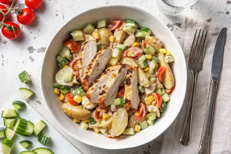 Krieltjessalade met Mediterrane kipfilet